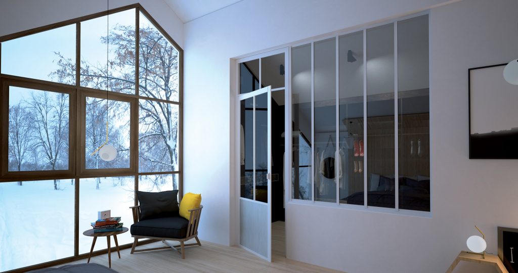 Cloison vitree interieure avec porte-Bretagne-Misura